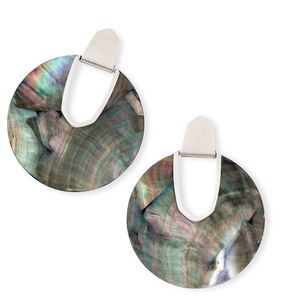Diane Silver Statement Earrings In Black Pearl